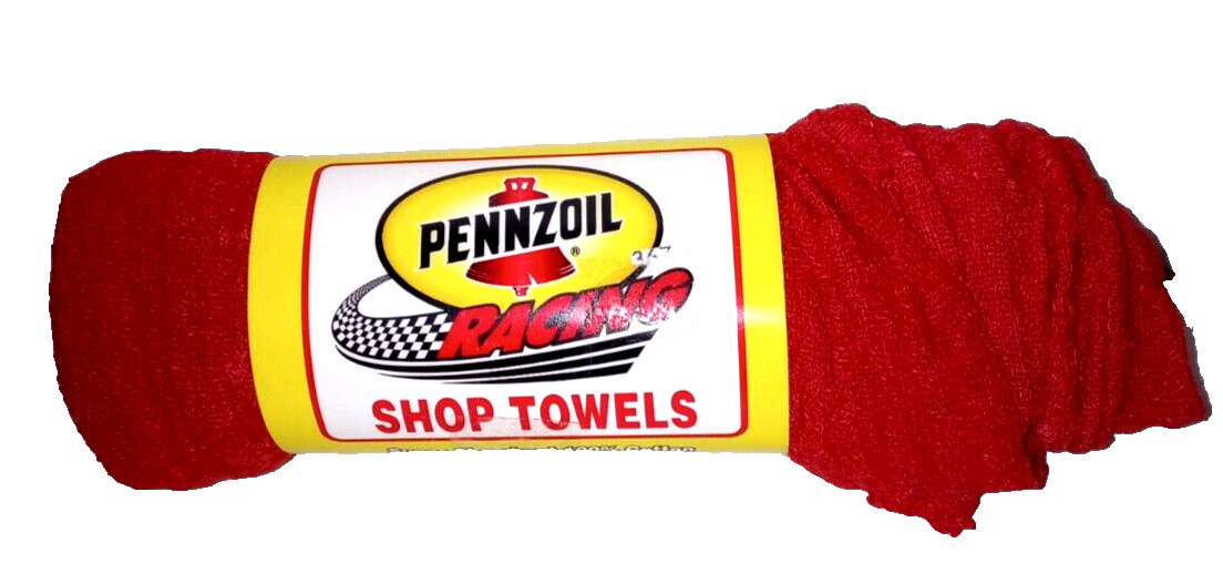 Pennzoil Racing Shop Towels (3 Pack) 14″ x 14″ Super Absorbent 100% Cotton – New