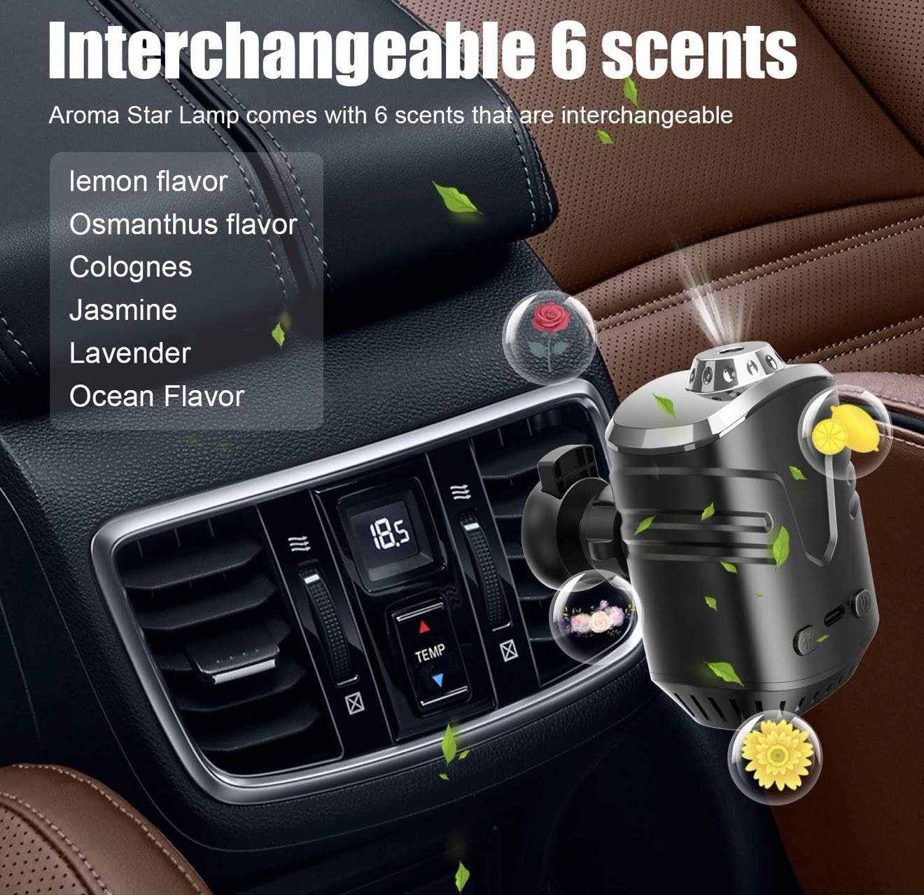 Bobillow Car Star Projector with Smart Air Freshener Diffuser