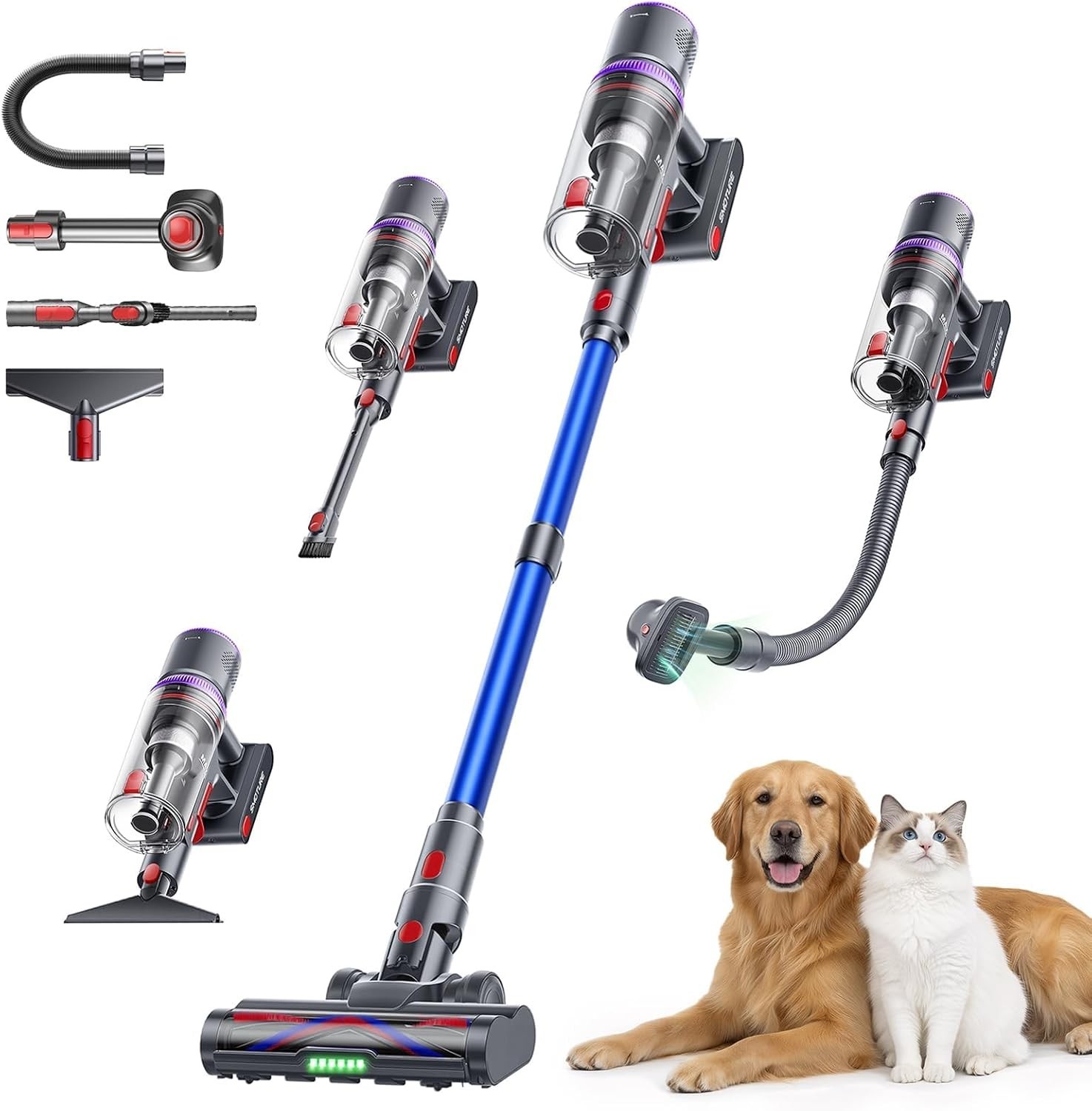 Cordless Vacuum Cleaner 650W 55KPA 70Mins Suction Pet Hair Carpet Floor