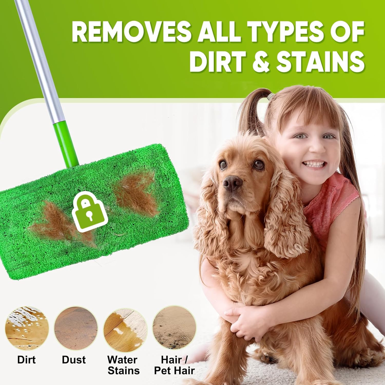 6 Reusable Microfiber Mop Pads 10–12 Inch Wet Dry Washable Refills