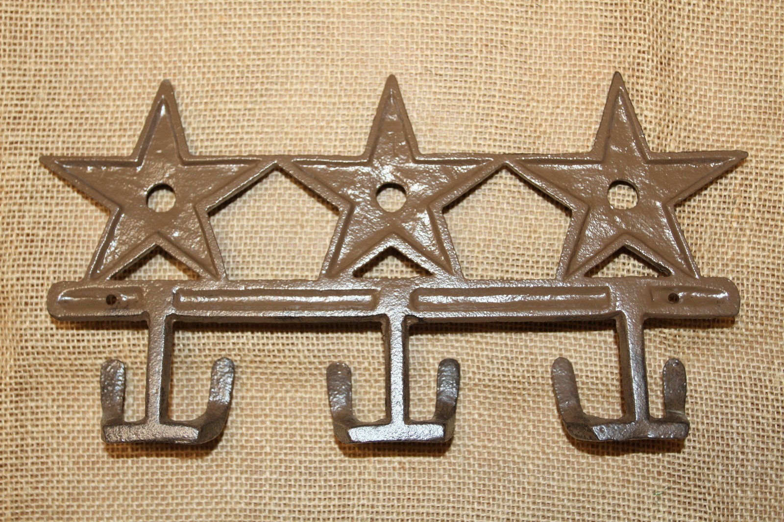 1 -TRIPLE PLAY,Western Star,3 Double Wall Hooks,Country Western decor ,W-72