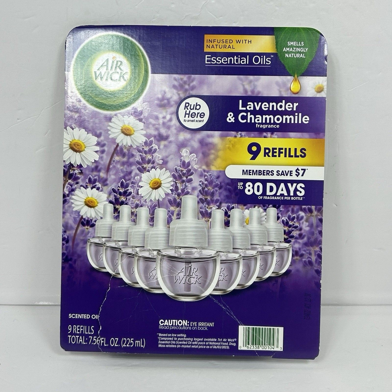 Air Wick Lavender & Chamomile 8 Scented Essential Oil Refills–Opened Pack