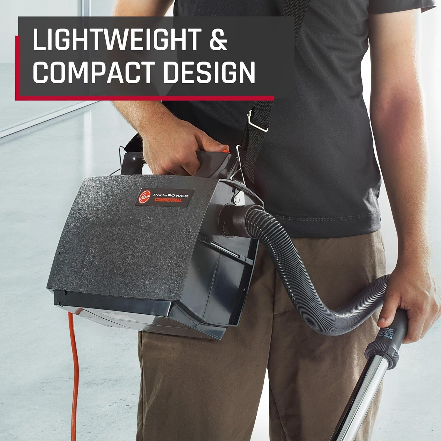 Hoover Commercial Portapower Lightweight Canister Vacuum Cleaner, Bagged Caniste