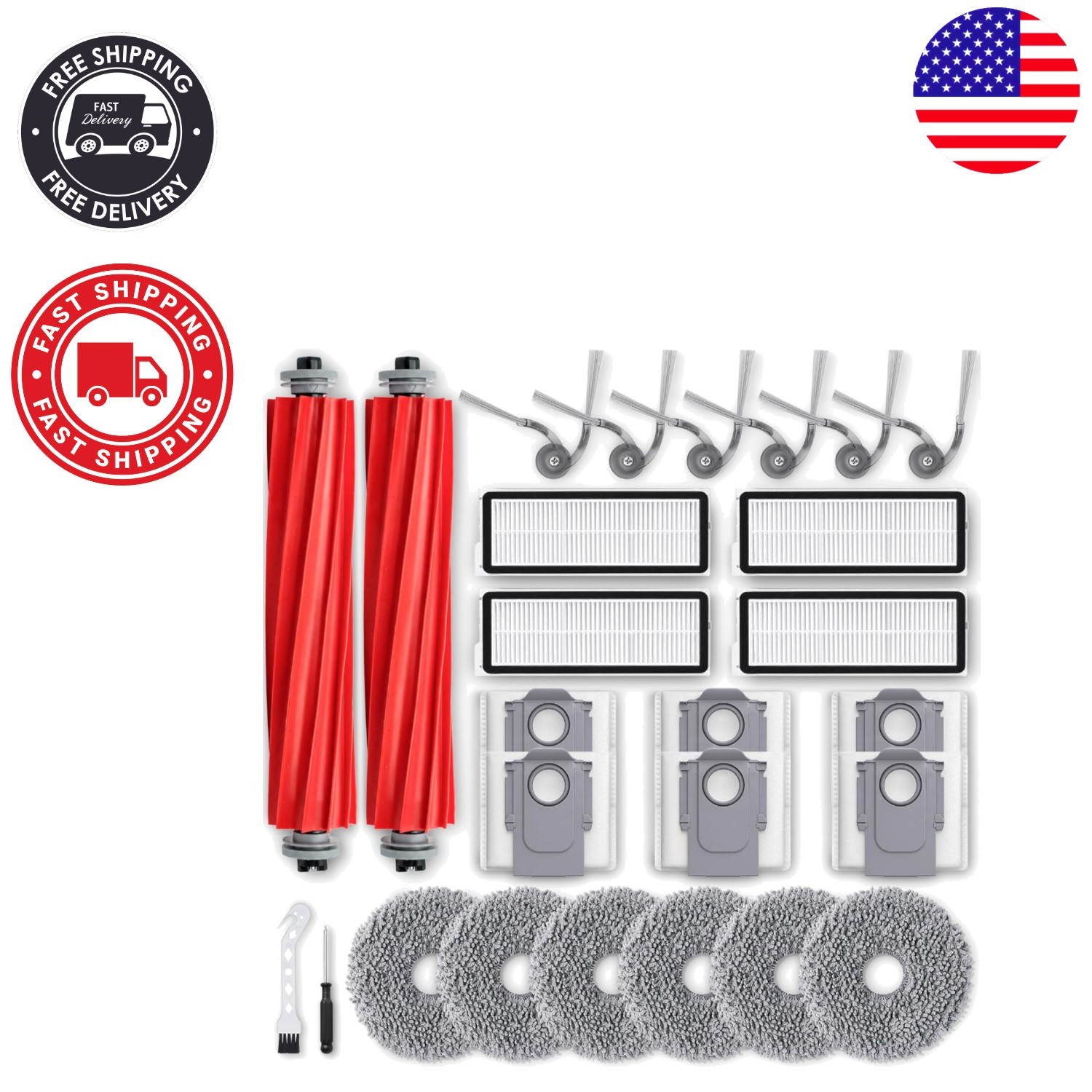 Roborock QV 35A/35S Replacement Parts Set – 26 Items for Ultimate Cleaning Power