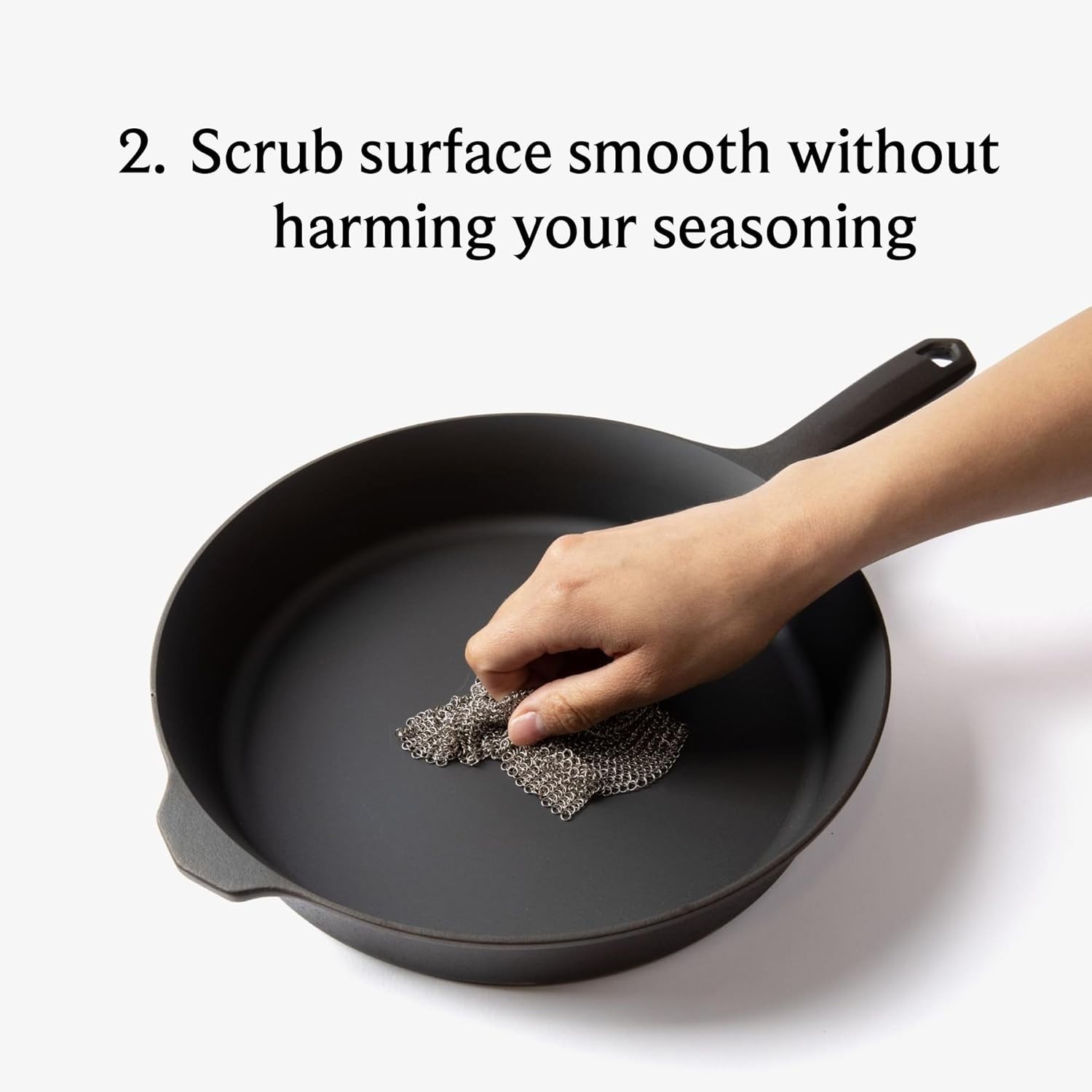 Cast Iron Cleaning Kit with Scrubber Brush and Seasoning Oil