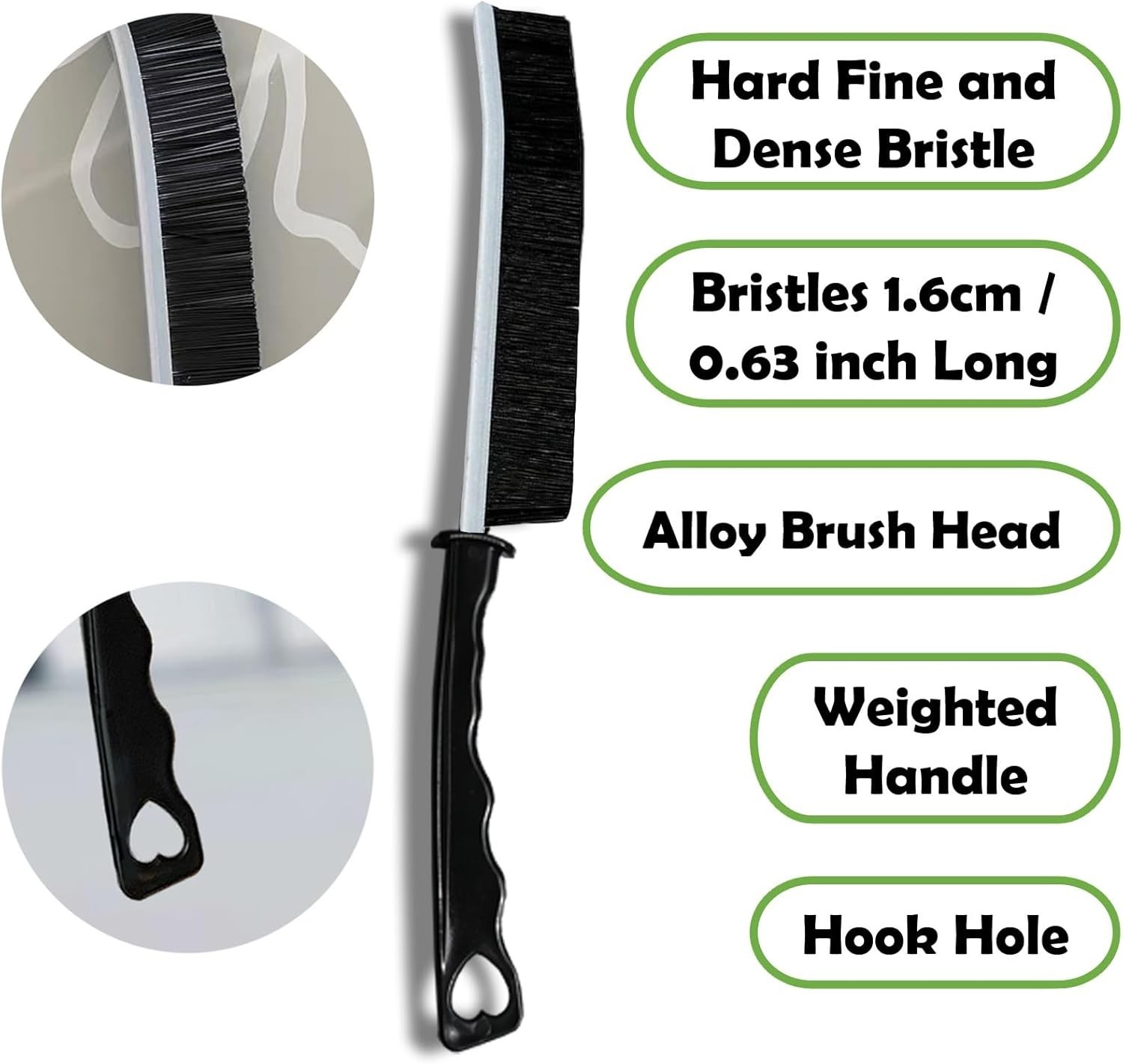Crevice Cleaning Brush Set, Multi-Purpose Hard Bristle Brushes for Deep Clean…