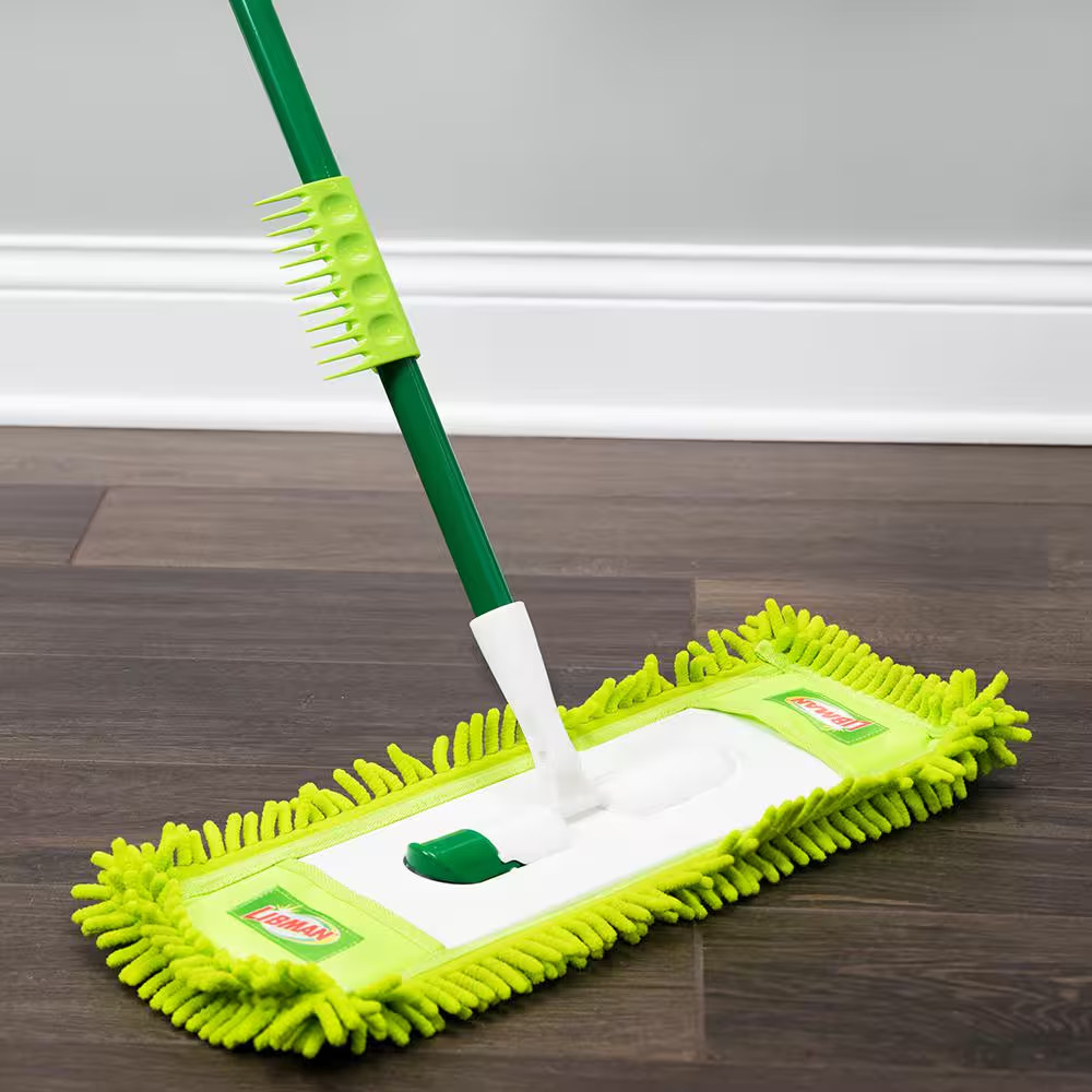 18 In. Microfiber Fingers Dust Flat Mop with 2-Piece Handle