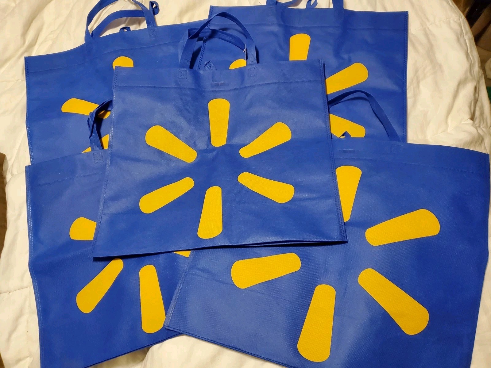 5 Lot Lg Rare Purple? New Walmart Reusable Shopping Bags 18″x16.5 x 6.5″ Reverse