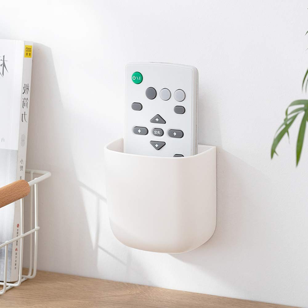 2 Pack Wall Mounted Remote Control Holder With Adhesive Storage