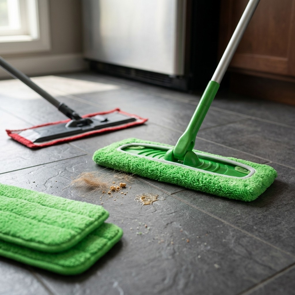8 Pack Green Microfiber Mop Head Replacement Covers for Floor Cleaning