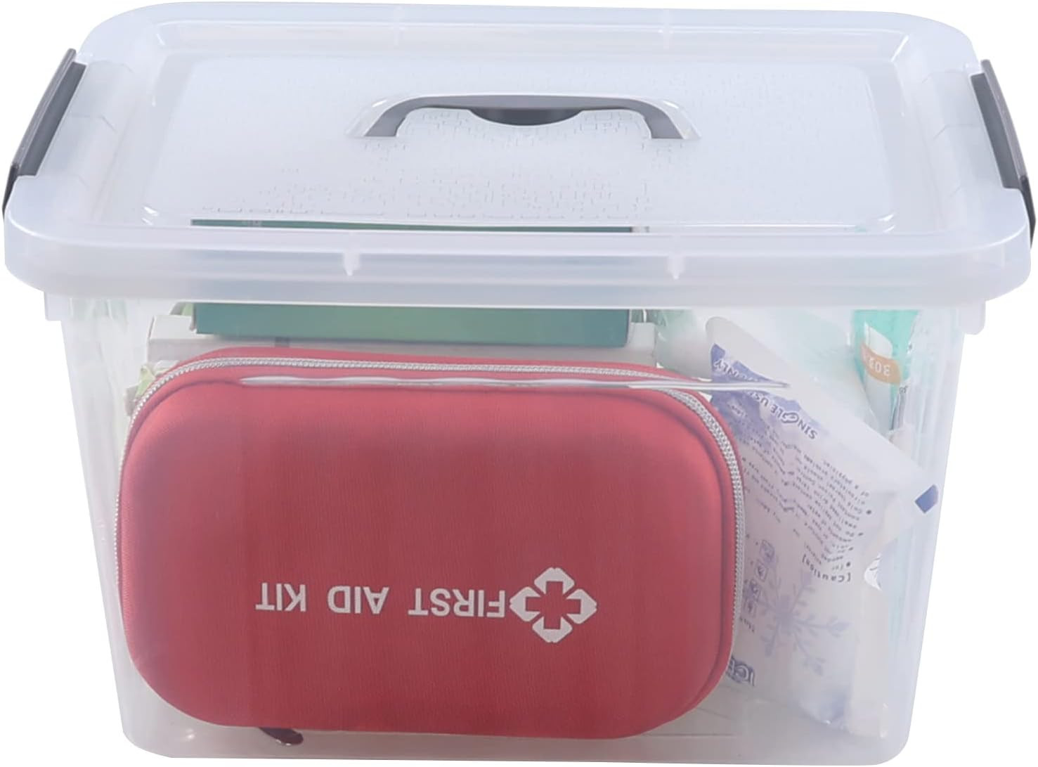 Clear 12 Qt Storage Container with Lid & Handle, Latching Box, 1 Pack