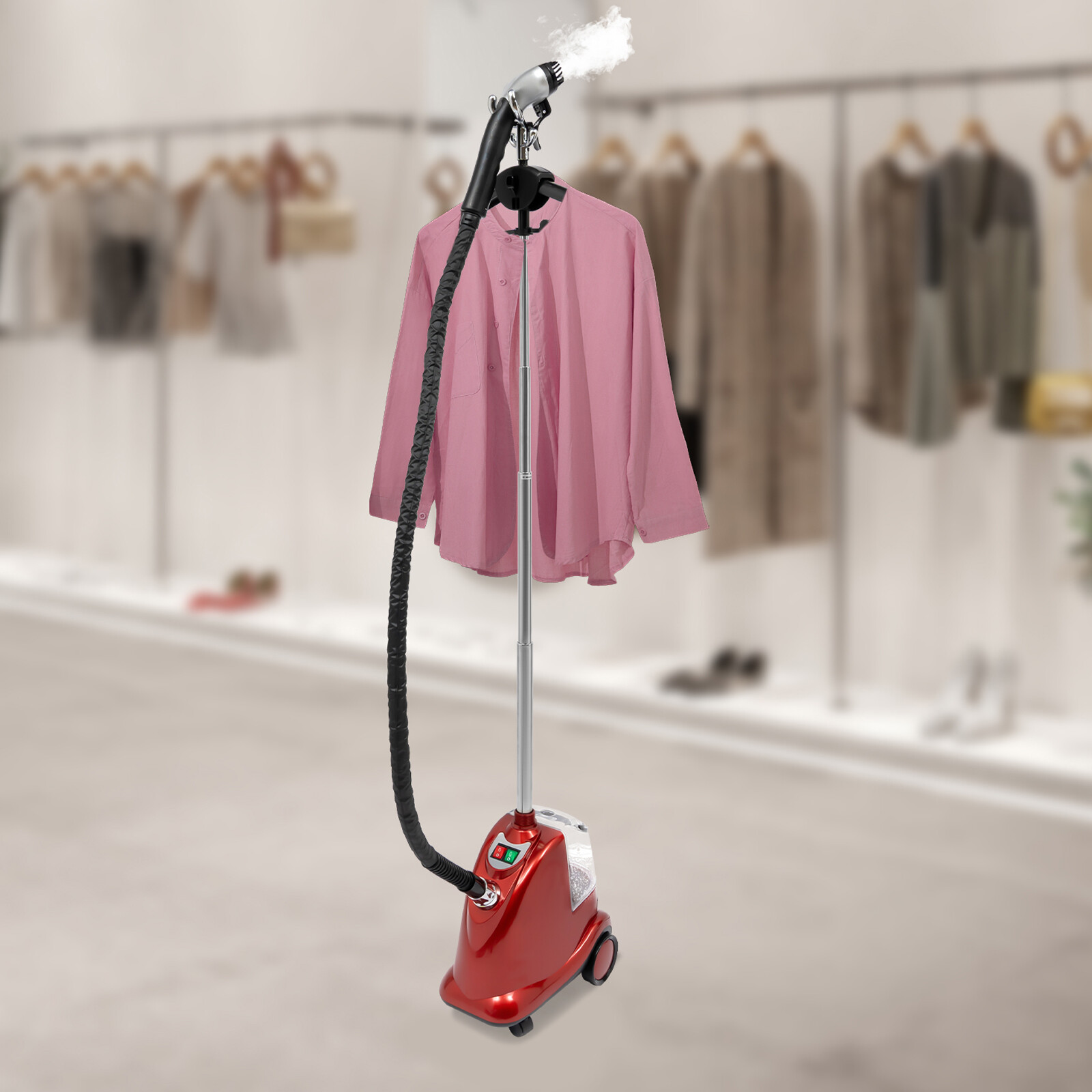 Standing Clothes Steamer, Fast Wrinkle Remover with Adjustable Height