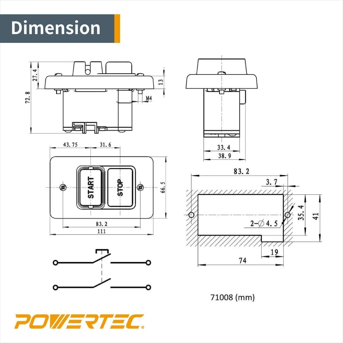 Compact 120/230V On/Off Switch – Safe and Reliable Power Control for Machines