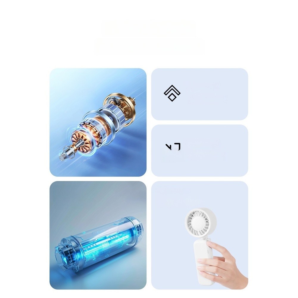 Umbrella Fan Foldable Handheld USB Rechargeable 3 ABS PP Silicone 150g