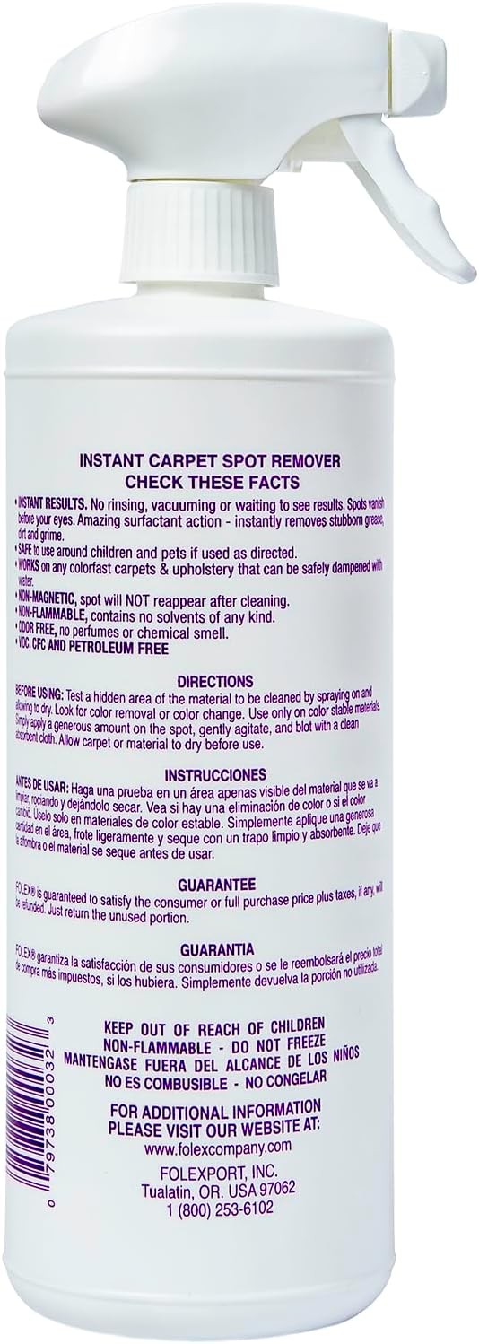 Instant Carpet Spot Remover 32 oz Powerful Stain Remover for Carpets,