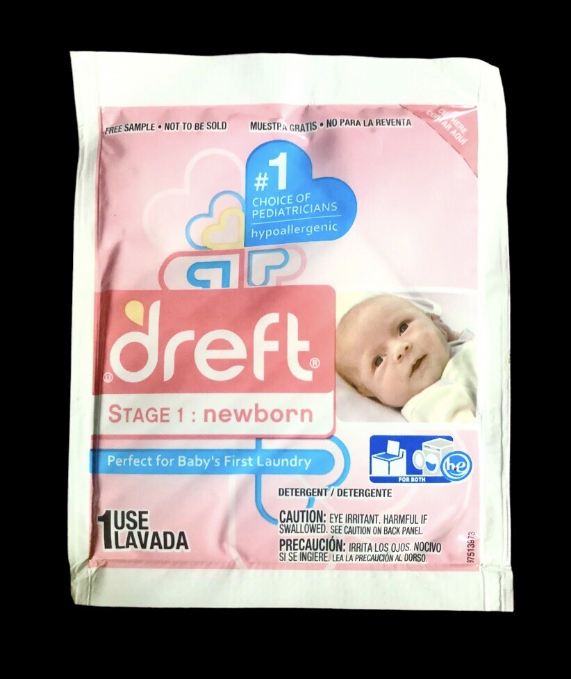 12pk Dreft Newborn Laundry Detergent, Single Use, Hypoallergenic, Machine Wash