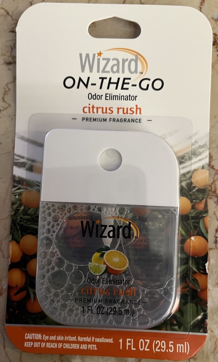 Lot of 3 Wizard On-the-Go Odor Eliminator ~ Citrus Rush 1fl oz
