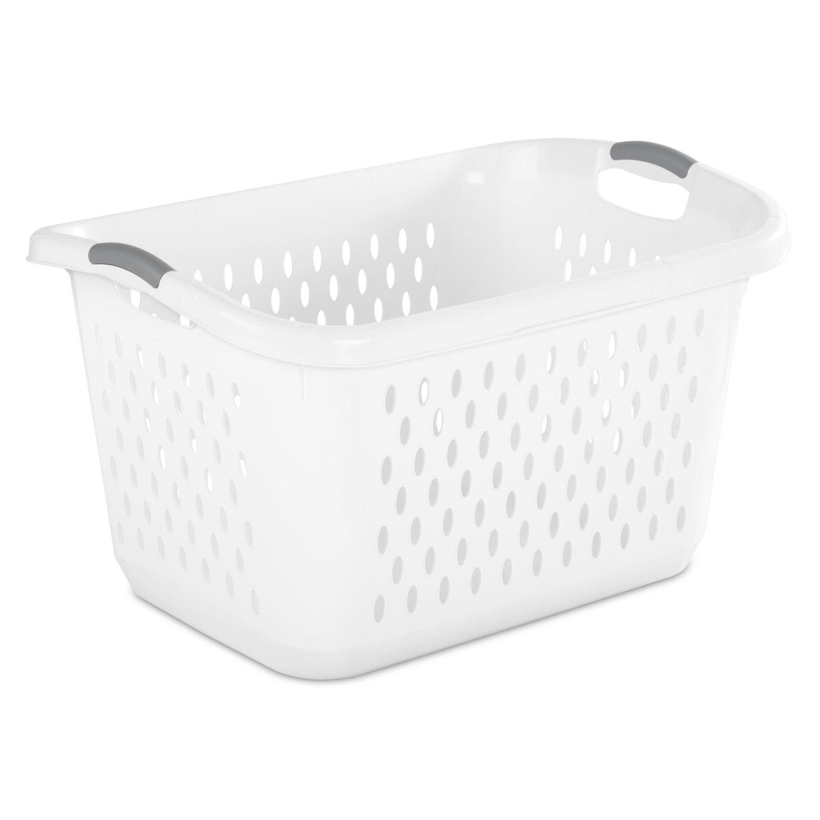 2Pack White 2.7 Bushel Extra Large Plastic Laundry Basket Dual Carry Handles