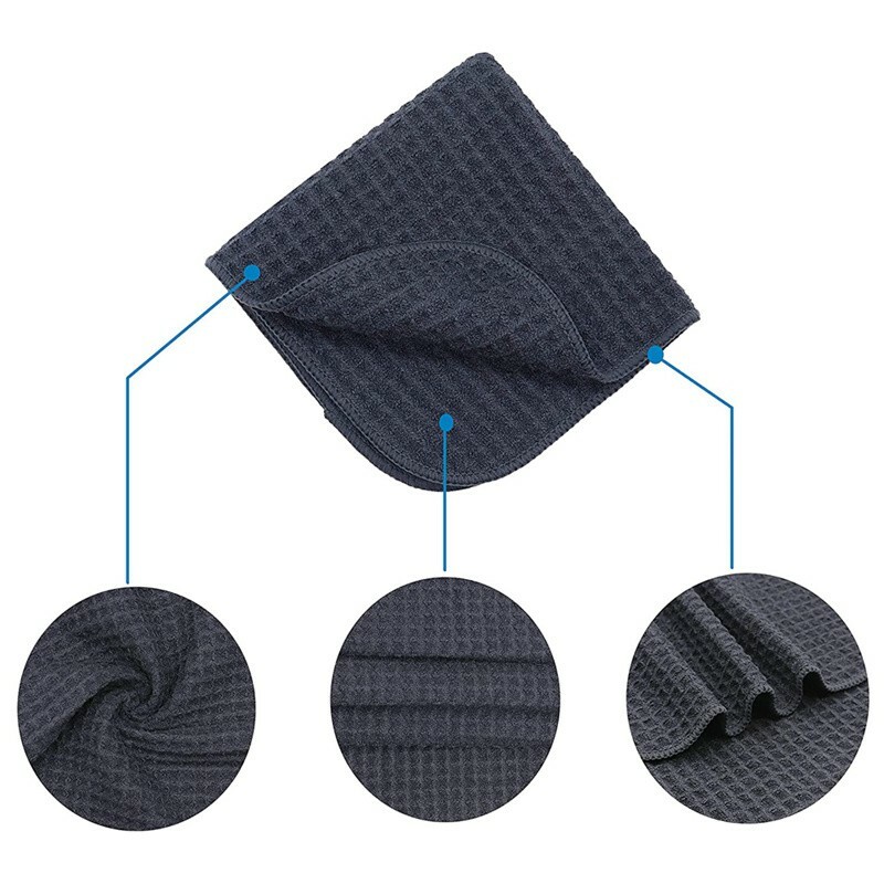 6 Pcs Waffle Weave Microfiber Drying Towel Auto Car Polish 16″x16″