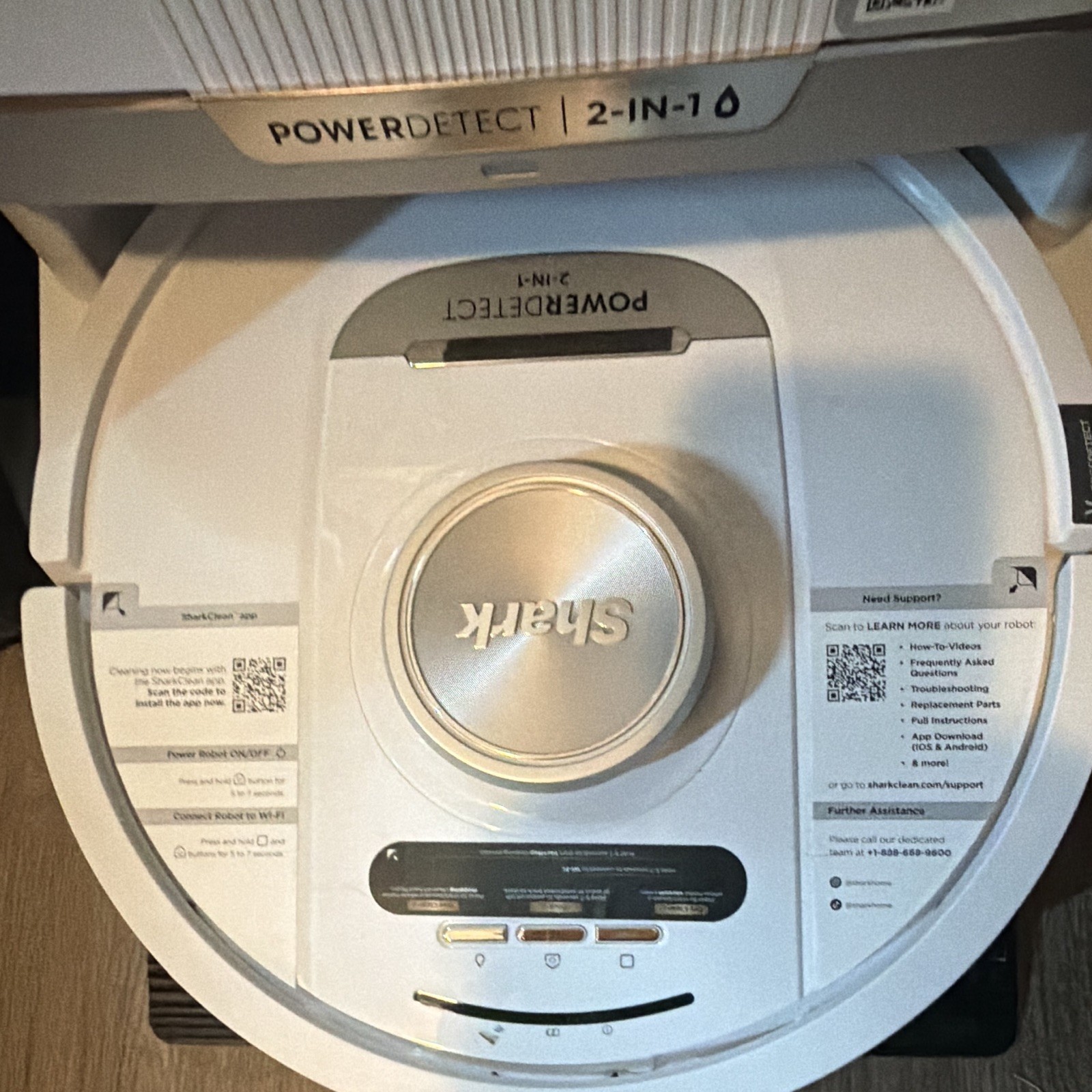 Shark NeverTouch Pro PowerDetect 2-in-1 Robot Vacuum Self-Empty Base White USED