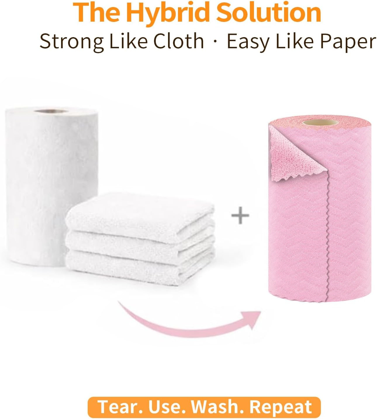 Viraelive Microfiber Cleaning Cloth Roll, 50 Pack, Pink Wave, 12″x12″ | Super…