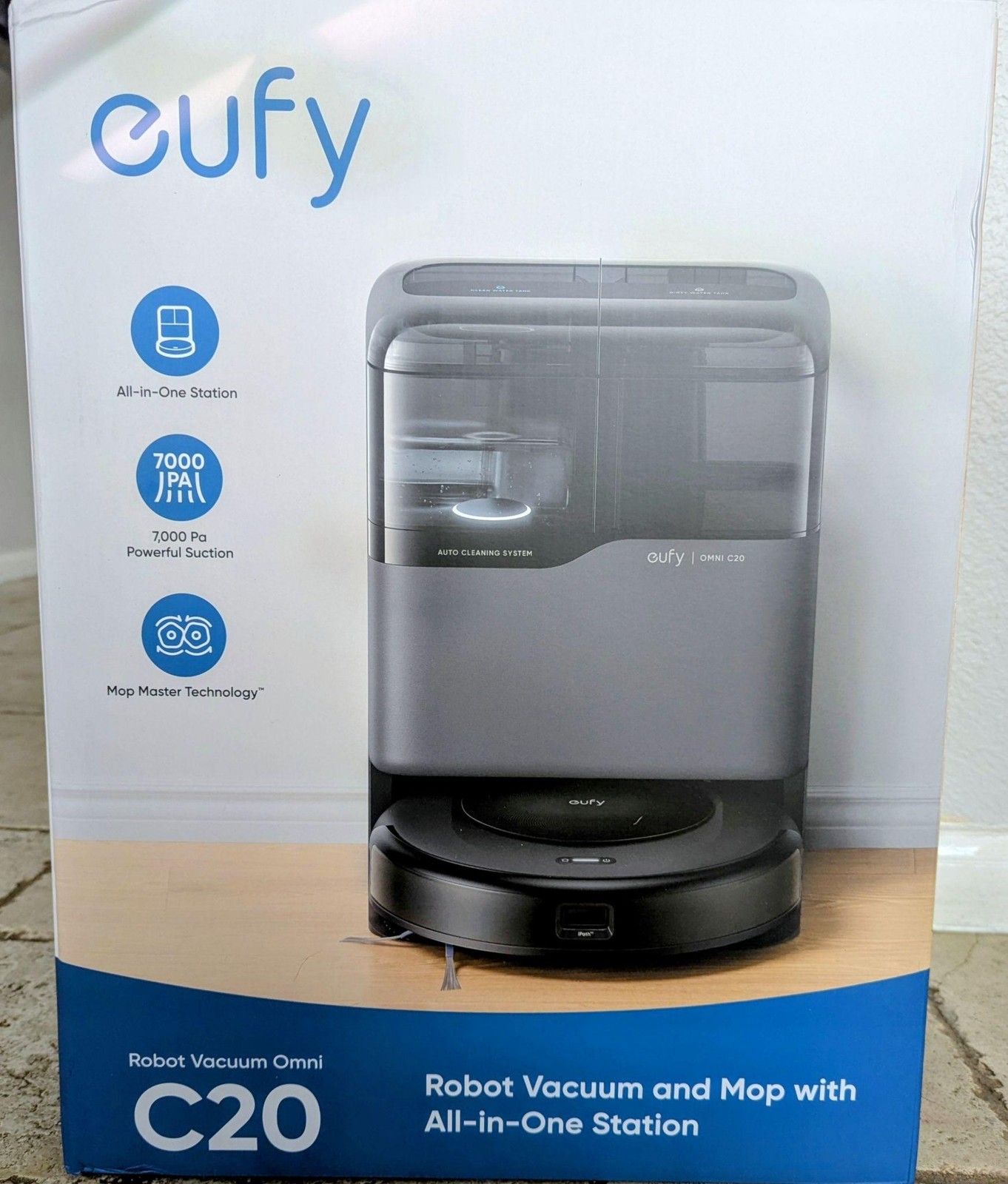 Eufy Omni C20 Robot Vacuum+Mop All in one Station 7000Pa Self Cleaning Pet Hair
