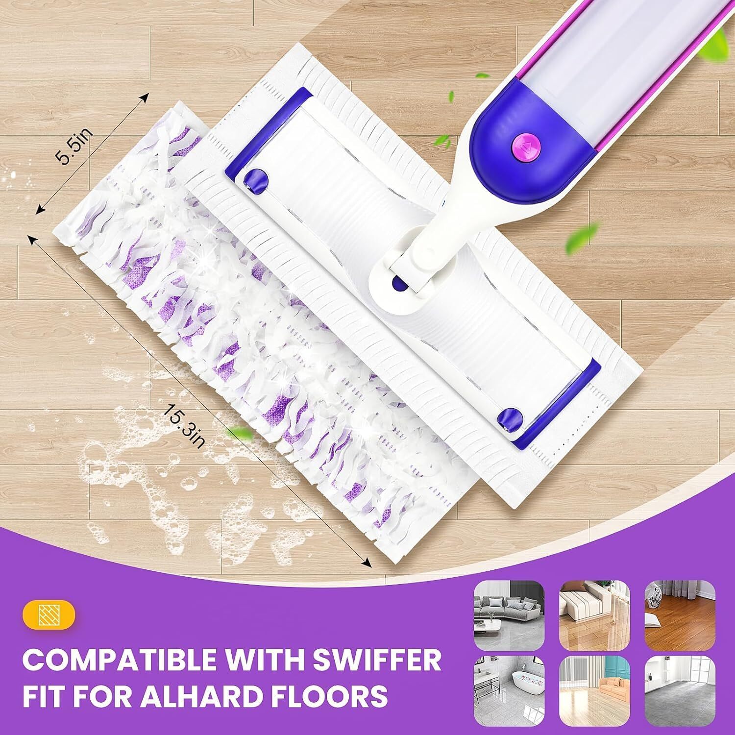 15 Pack Replacement Microfiber Cleaning Pads For Power Mop Disposable Tools