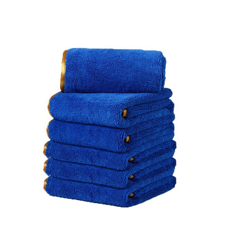 6 Pc Thick Microfiber Plush Towel Cleaning No-Scratch Rag Detailing 16″x24″ Blue
