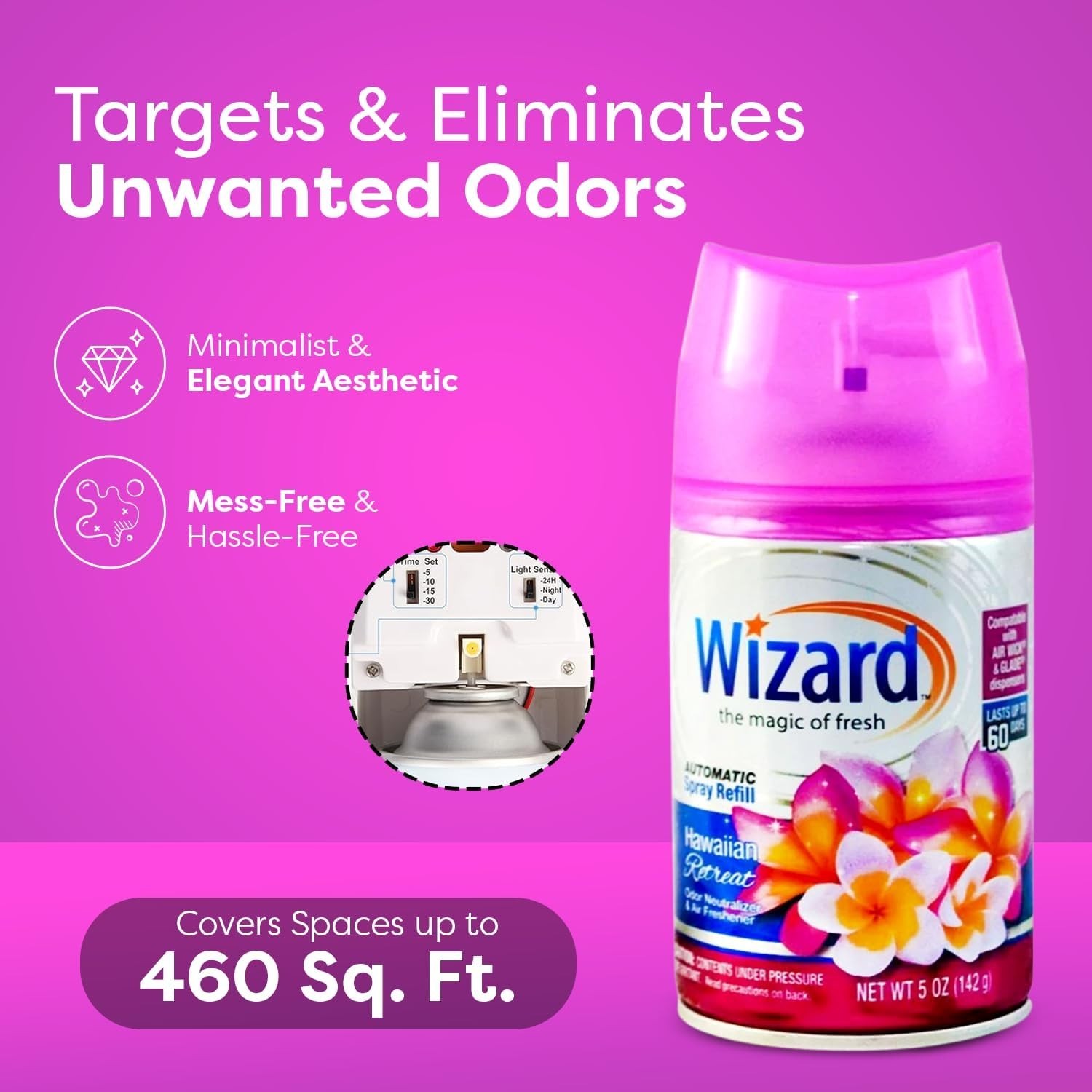 12 WIZARD AUTOMATIC SPRAY REFILLS – 5 oz – VARIETY PACK (12 Different Scents)