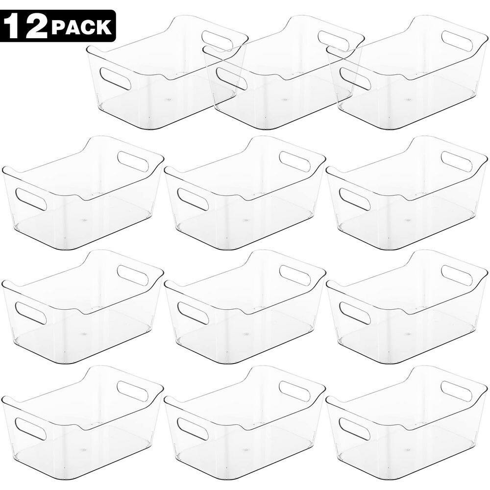 9.5 In. Plastic Pantry Organizer Storage Bins for Home Kitchen Office Cabinet an