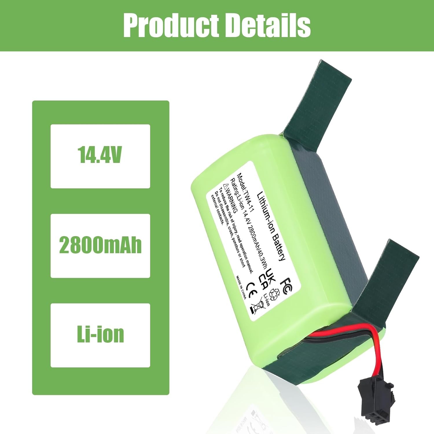 14.4V 11S Li ion Battery Replacement for Eufy RoboVac 11 11S 30 30C 15C 15T 12