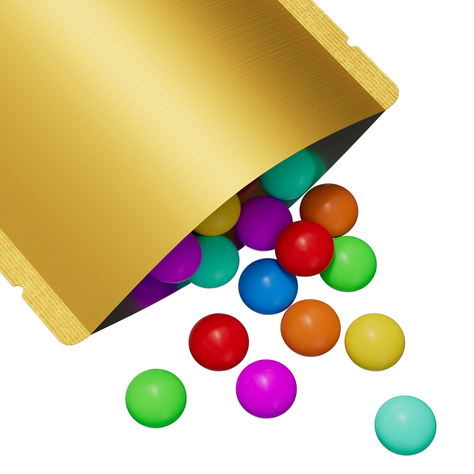 Double-Sided Matte Aluminum Colored Open Top Gusset Liquid Bags 2.75 inch Bulk