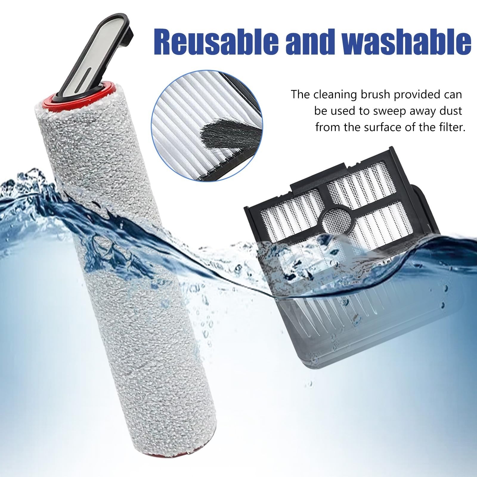 Dreame H12/H15 Pro Kit, 2 Roller Brushes 2 HEPA Filters 1 Tool