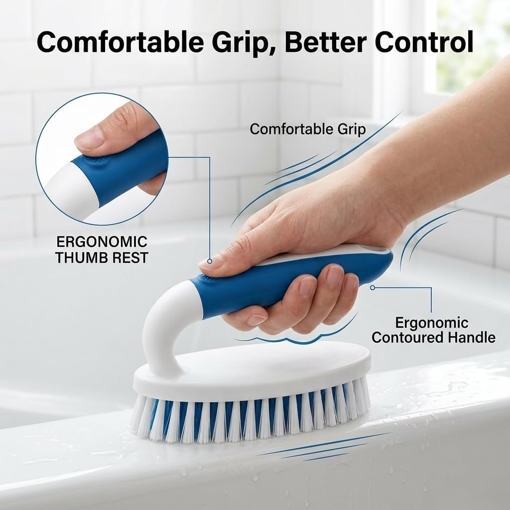 Scrub Brush, 2 Pack Household Cleaning Brushes with Stiff Bristles, Scrubbing Br