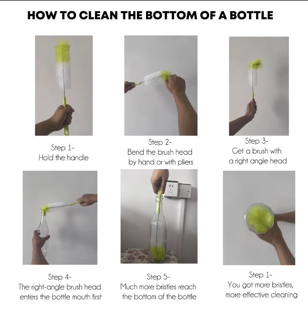 16 Inch Long Bottle Brush Cleaner for Washing Wine/Beer/Sport Well/Thermos/Glass