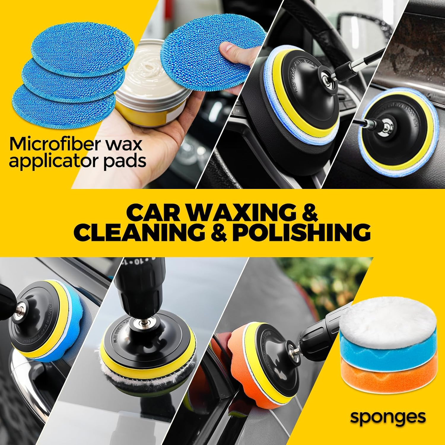 22Pack Drill Brush Attachments Set,Scrub Pads & Sponge, Buffing Pads,Power Scrub