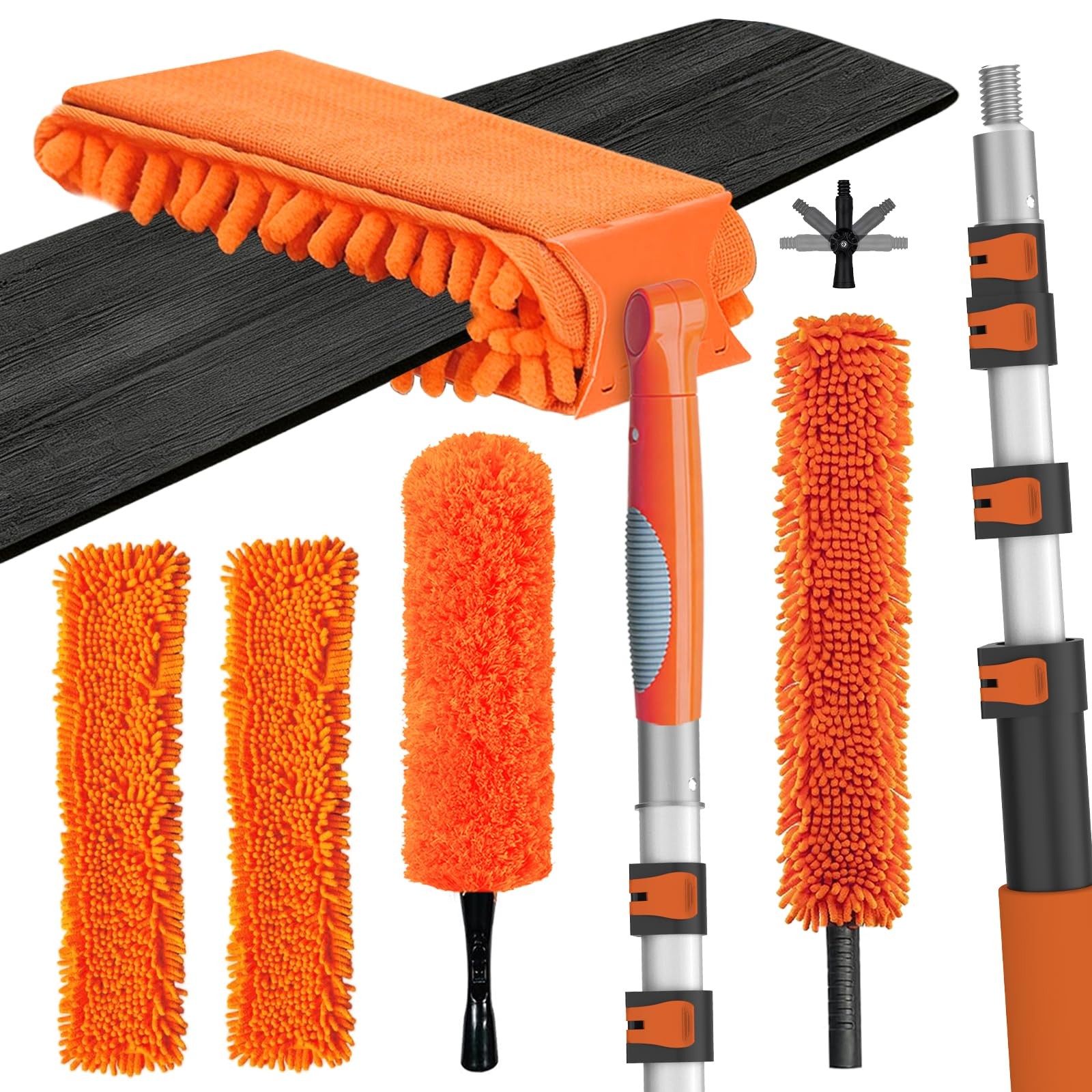 26FT Ceiling Fan Cleaner Kit with Extension Pole, Microfiber Duster & Cloth
