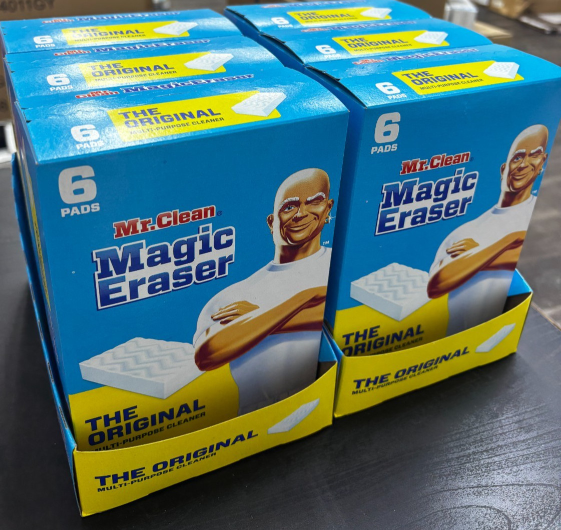 Mr. Clean Magic Eraser Original 6 Boxes (36 Pads Total) Multi-Purpose Cleaner