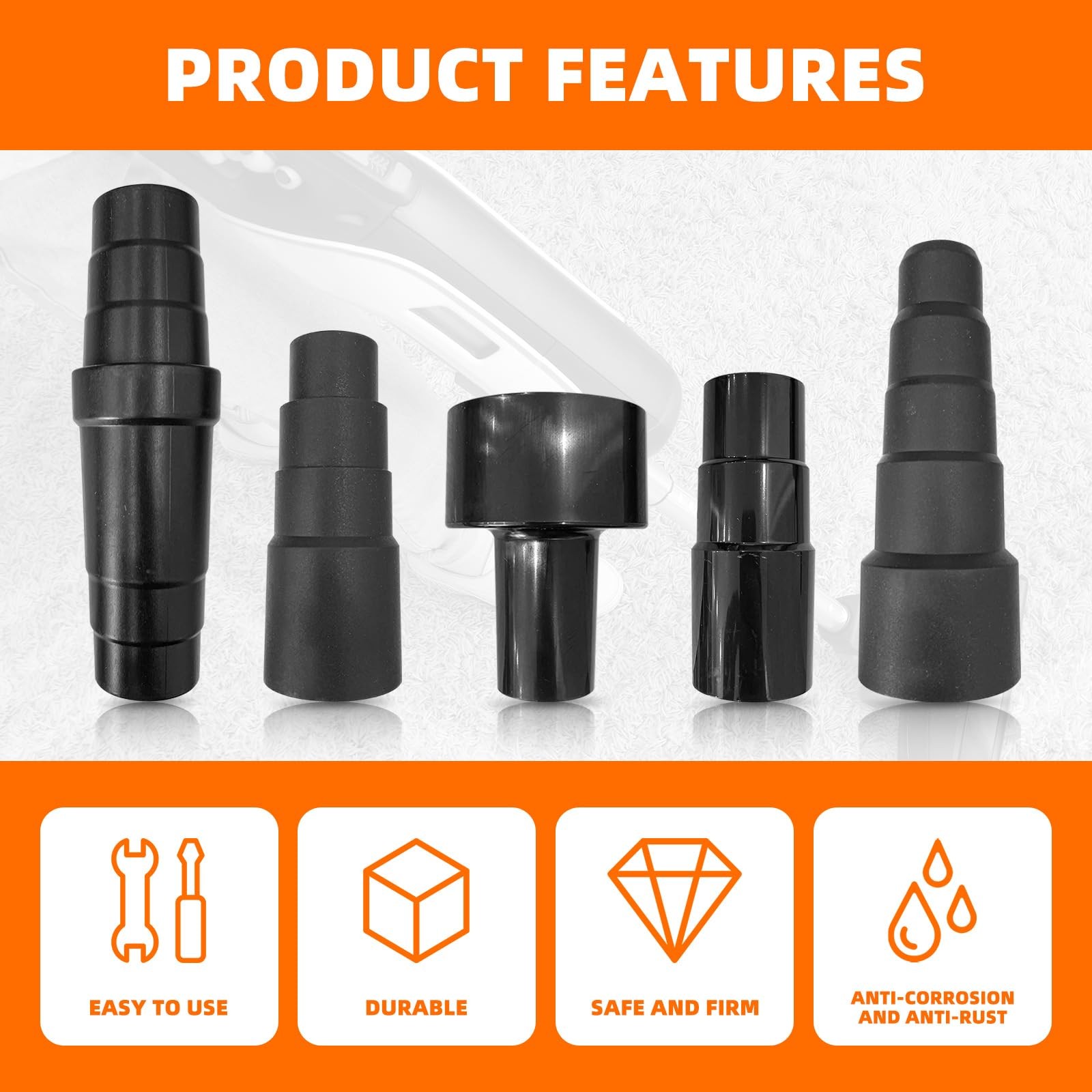 10 Pcs Universal Vac Vacuum Hose Adapter Reducer Attachment Set Converter, 1-…