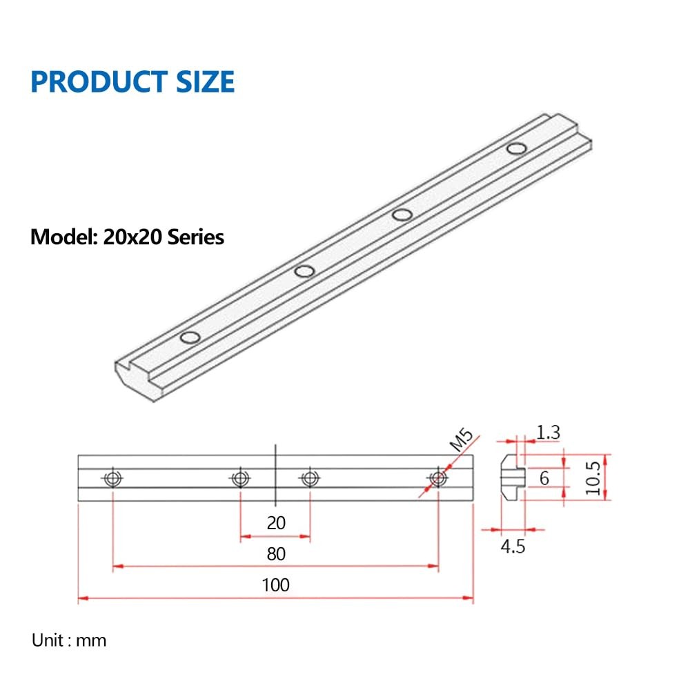 12 Set Silver Straight Line Connector Joint Bracket, 3.9 Inch, M5 Screws, for…