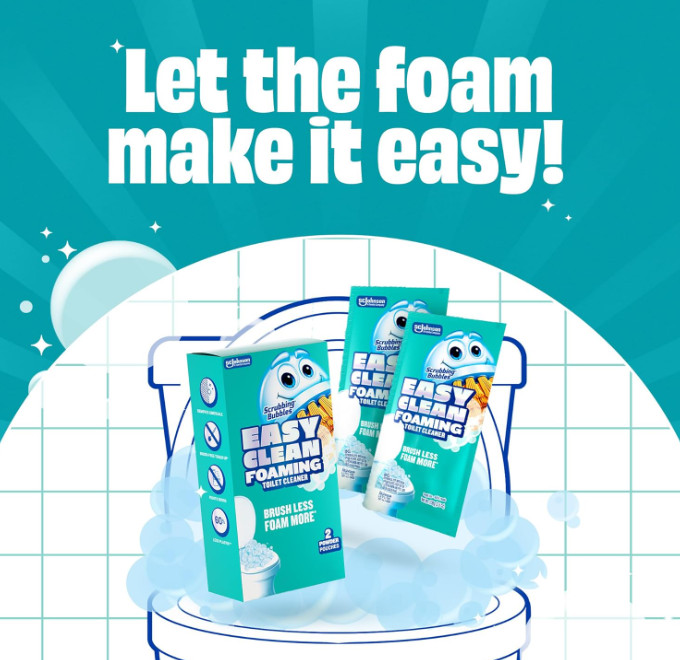 Scrubbing Bubbles Easy Clean Foaming Toilet Bowl Cleaner, Easy Drop In Powder Po