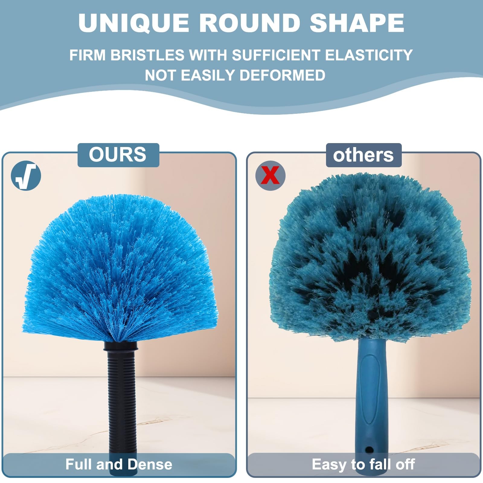 Twist-On Cobweb Duster Head Brush Indoor Outdoor Spider Web Remover Duster