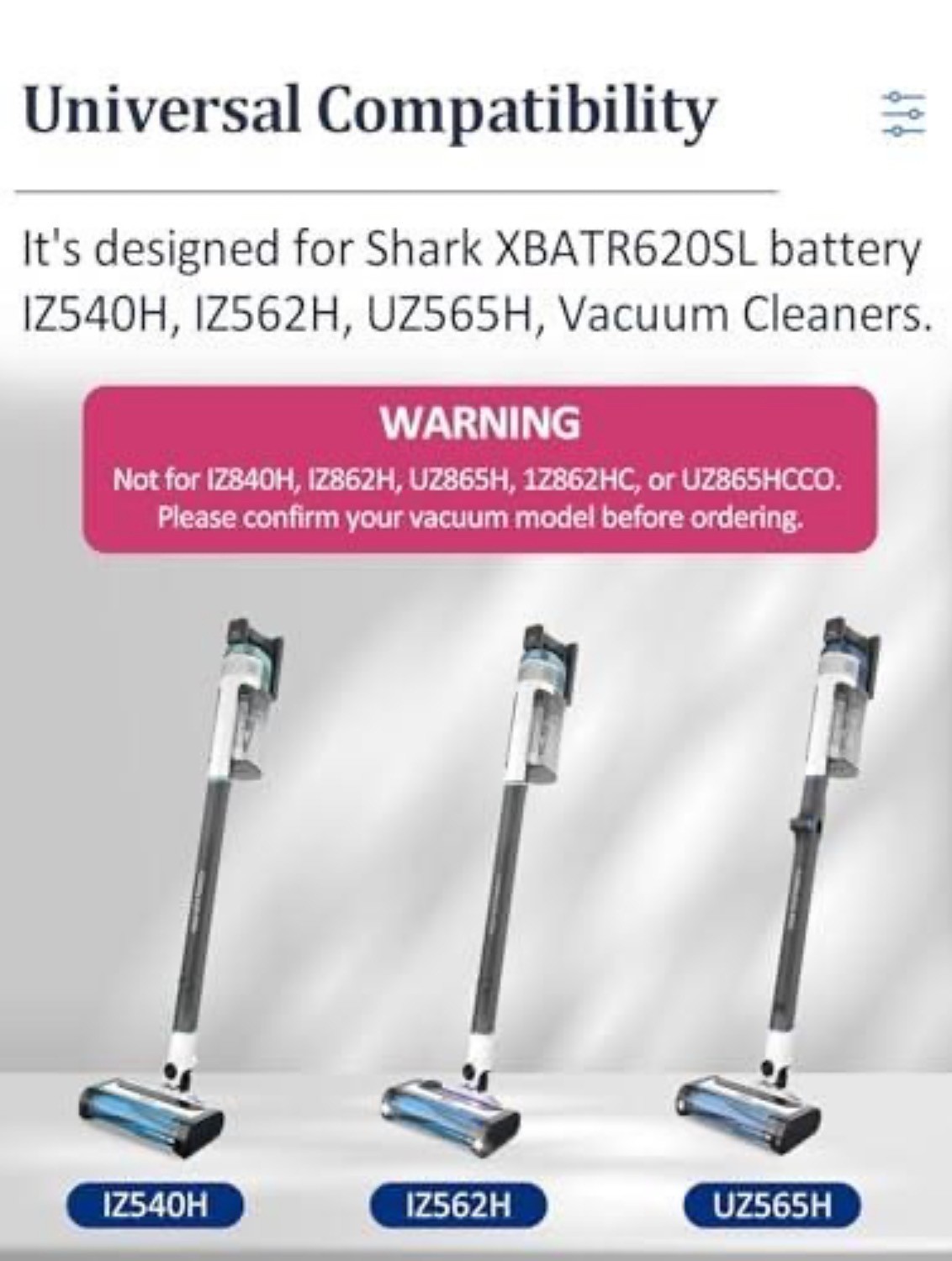 Nekuma 3200mAh Replacement Battery for Shark XBATR620SL IZ540H IZ562H UZ565H