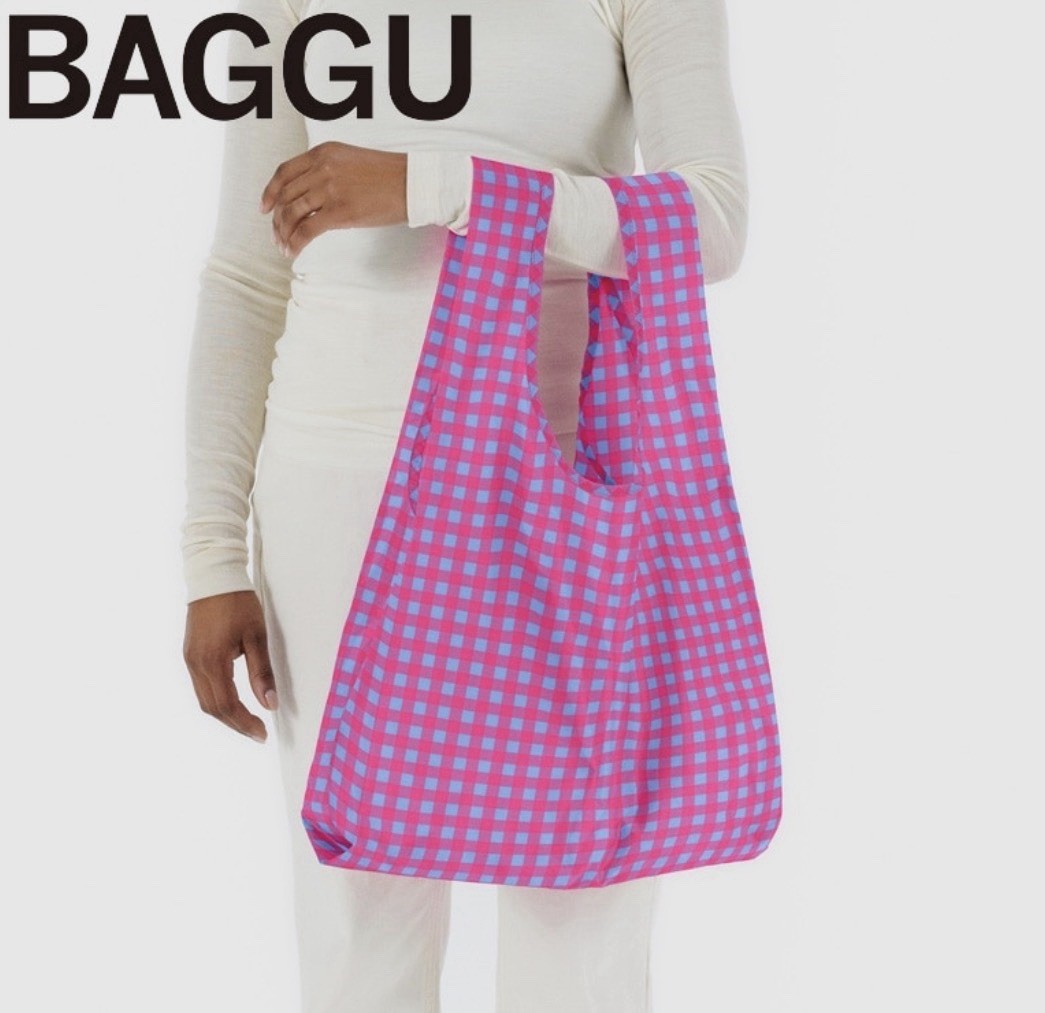 BAGGU Standard Eco Bag PLAZA Exclusive Japan Gingham Check Pink Blue New