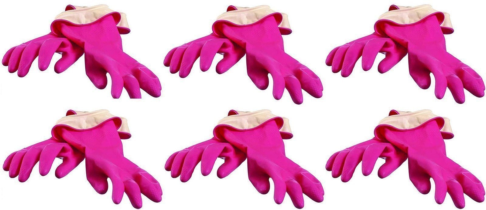 Casabella Premium Waterblock Cleaning Gloves – 6 Pair (12 Gloves) Pink