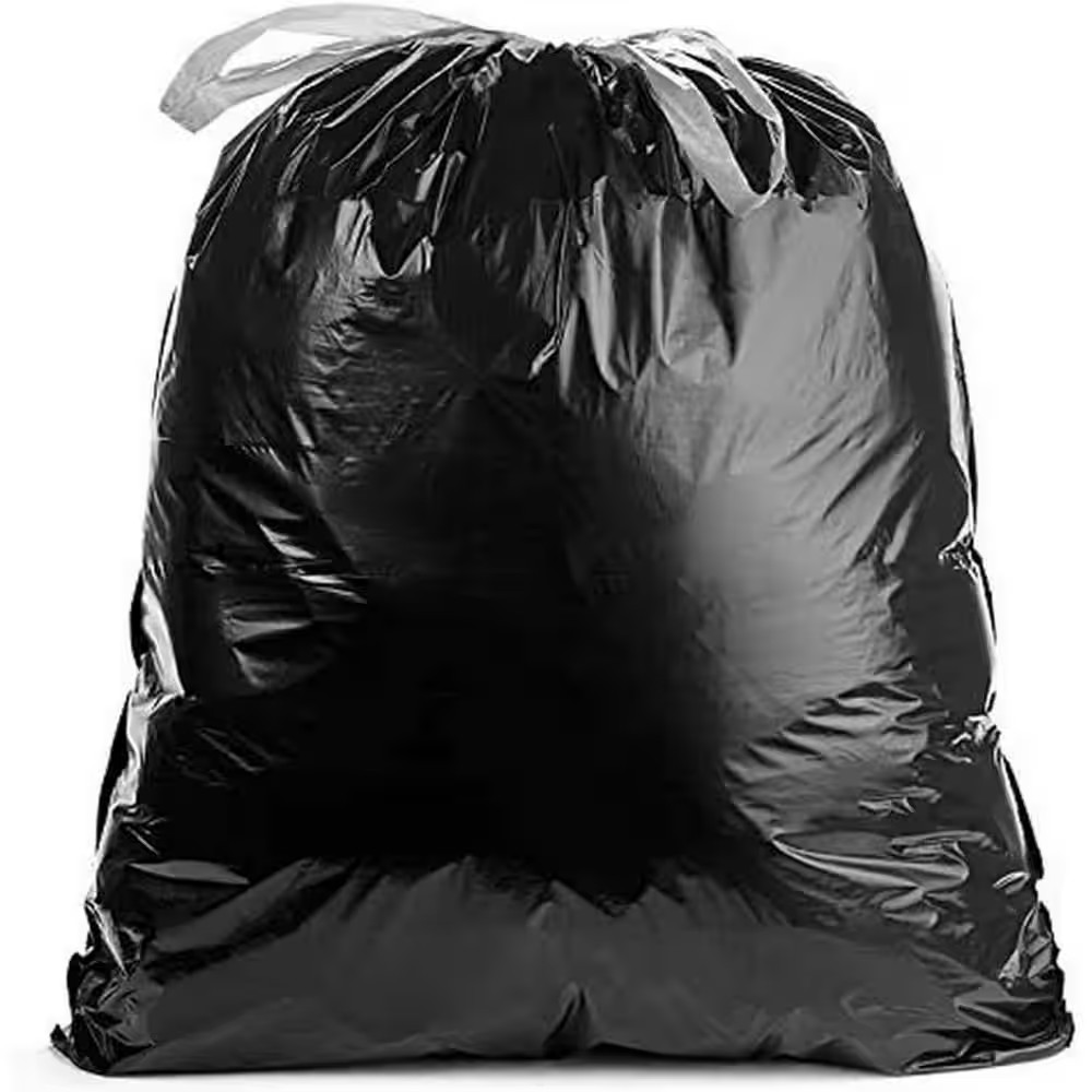 18 Gallon 1.1 MIL Black Drawstring Trash Bags – 25″ X 33″ – Pack of 100 – for Ho