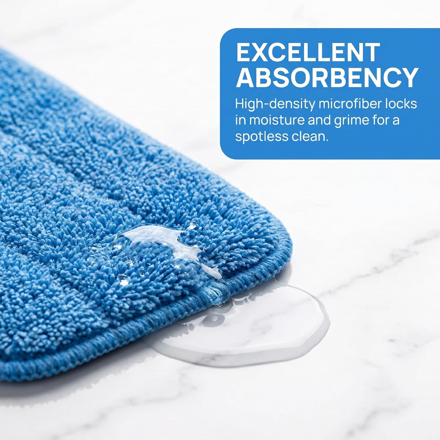 Microfiber Replacement Mop Pad, 18″ X 6″ Wet & Dry Home & Commercial Cleaning Re