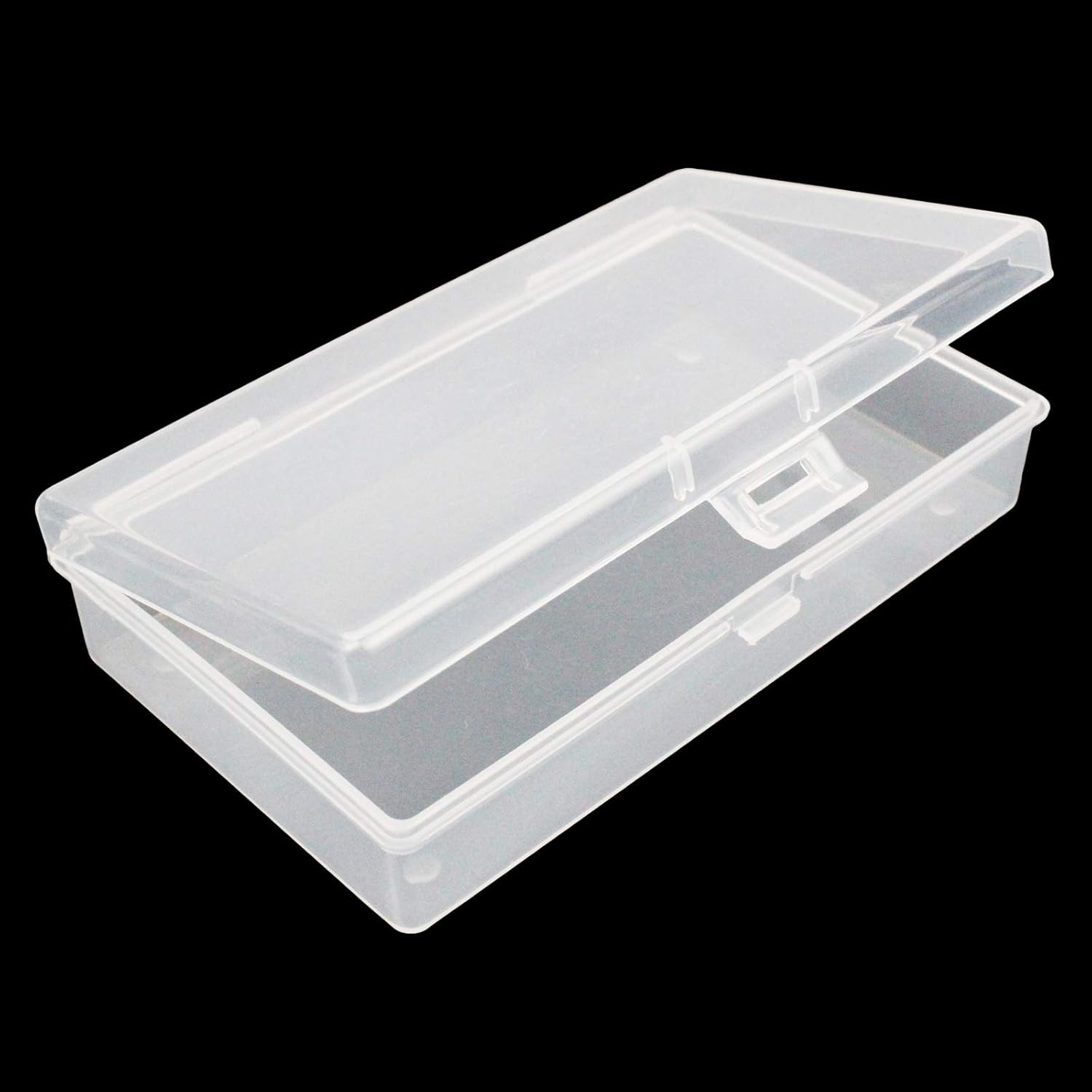 2/10 Clear Plastic Storage Container Box Hinged Lid Art Jewelry Making Organizer