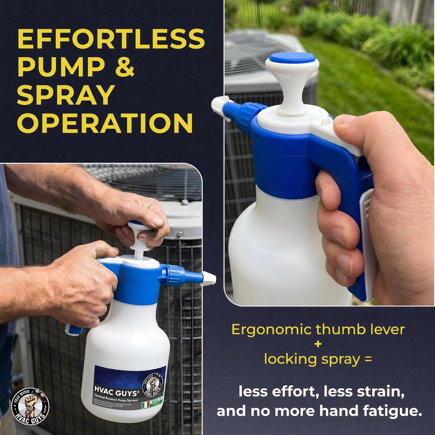 HVAC Coil Cleaner Pump Sprayer | 48 Oz Handheld with Adjustable Nozzle