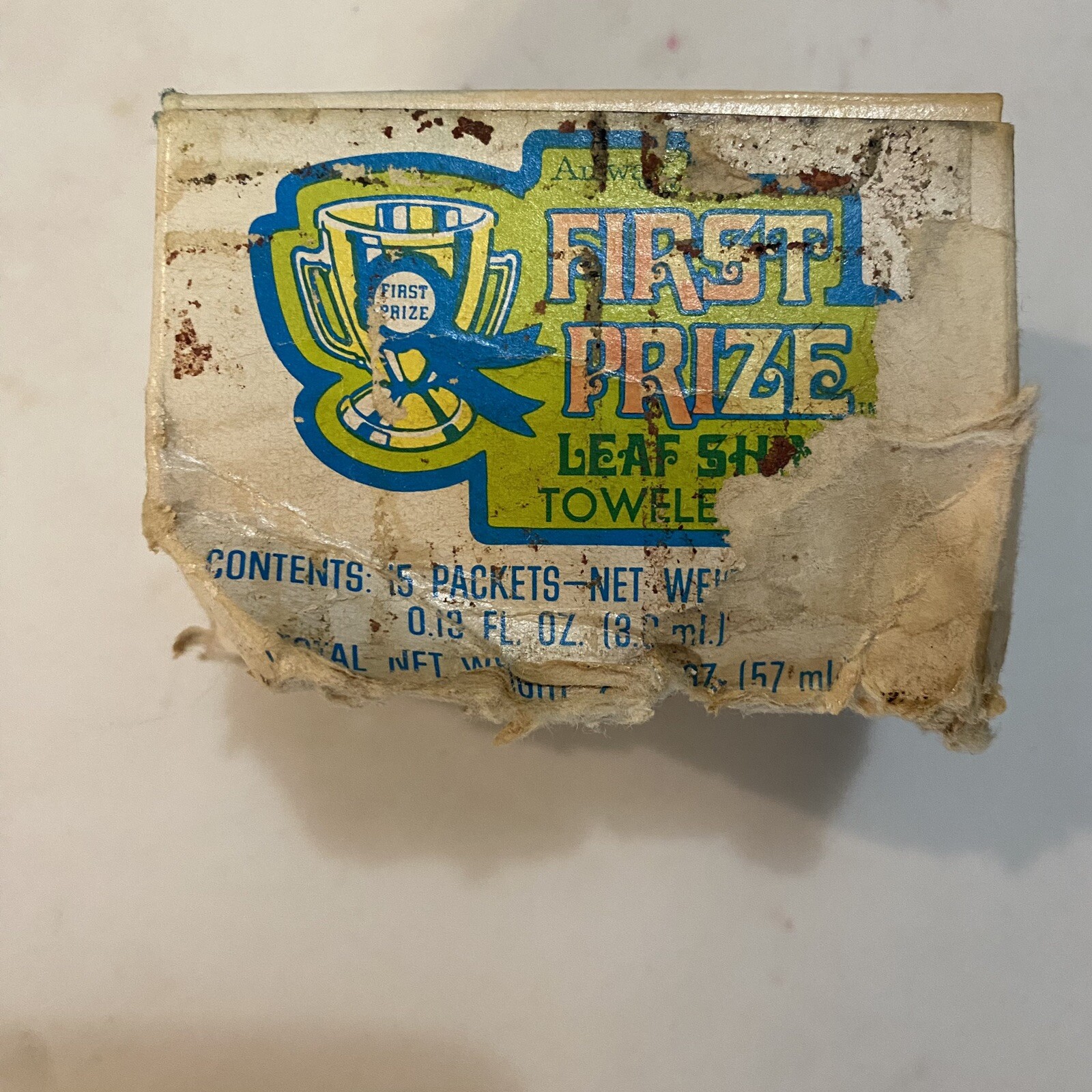 Vintage 1976 First Prize Leaf Shine Cleaning Towelettes In Box 10 Pack